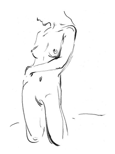 Woman One Line Drawing Nude Line Drawing Erotic Nudity Art Femme