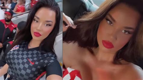 model wears revealing outfit to world cup game despite qatar dress code social glow