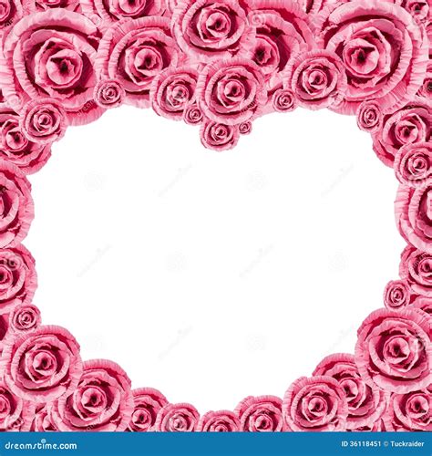 Heart Pink Rose Frame Stock Image Image 36118451