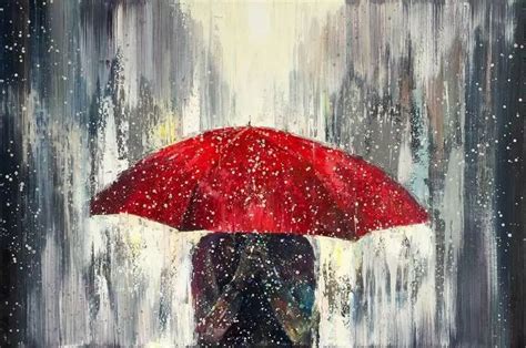 Check Out Red Umbrella Rain By Ewa Czarniecka On Rise Art Rise Art Red Umbrella Oil Painting