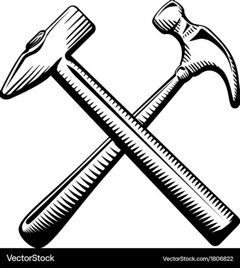 Two Crossed Hammers Symbol Royalty Free Vector Image