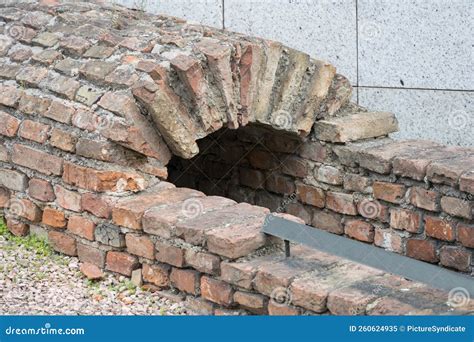 Closeup Excavation Roman Brick Built Sewer Vaults Stock Image Image