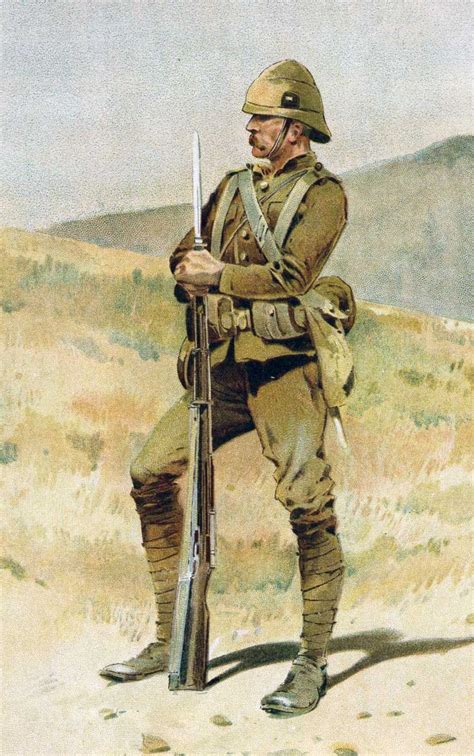 British Infantry Officer On Sentry Duty Boer War Military Art