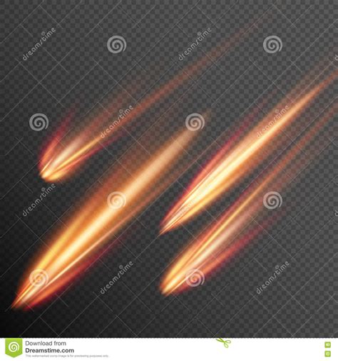 Different Meteors Comets And Fireballs Eps 10 Stock Vector