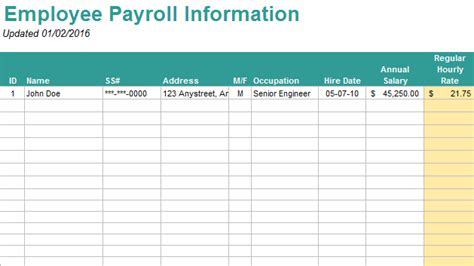11 Payroll Worksheet Template Excel Templates
