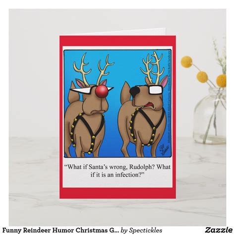 Funny Reindeer Humor Christmas Greeting Card Funny Holiday Greeting Cards Christmas Humor