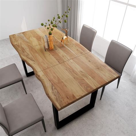 Vidaxl Dining Table 709x354x299 Solid Acacia Wood