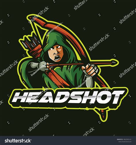 Hoodie Archer Holding Bow Mascot Logo Stock Vector Royalty Free