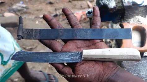 Village Blacksmith Making A Traditional Spring Steel Knife Village