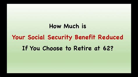 How Much Is Your Social Security Benefit Reduced If You Choose To