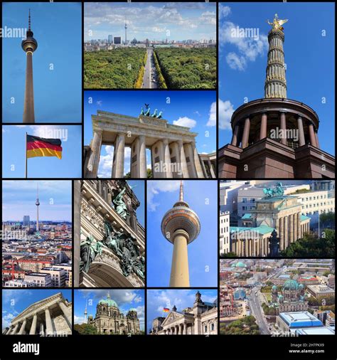 Berlin Germany Travel Photo Collage With City Landmarks Stock Photo