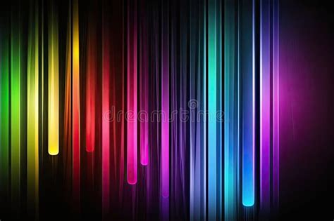Abstract Rainbow Gradient Wallpaper Shining Neon Lines And Beams Stock