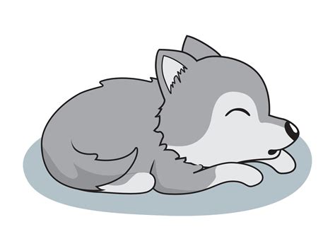 Lazy Wolf Cartoon Sleeping Animal 3513797 Vector Art At Vecteezy