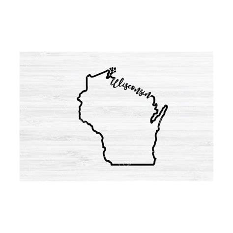 Wisconsin Outline Svg Wisconsin Cursive Svg Wisconsin Vect Inspire