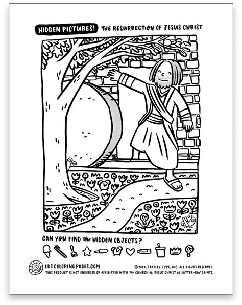 Resurrection Of Jesus Christ Hidden Pictures Lds Coloring Pages