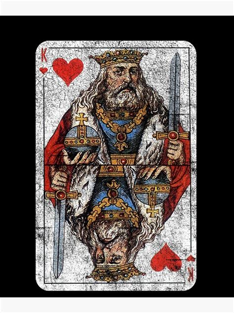 Vintage King Of Hearts Playing Card Photographic Print By Vladocar