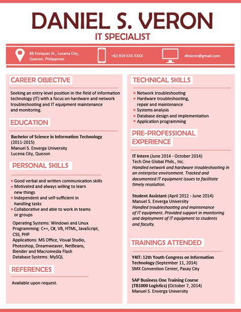 11 resume samples philippines sample resume format cover. Resume Templates You Can Download | JobStreet Philippines
