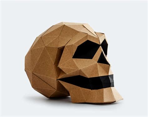 Skull Papercraft Kit Customizable Colors Origadream