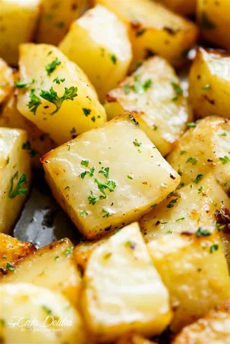 Crispy Garlic Roasted Potatoes Cafe Delites