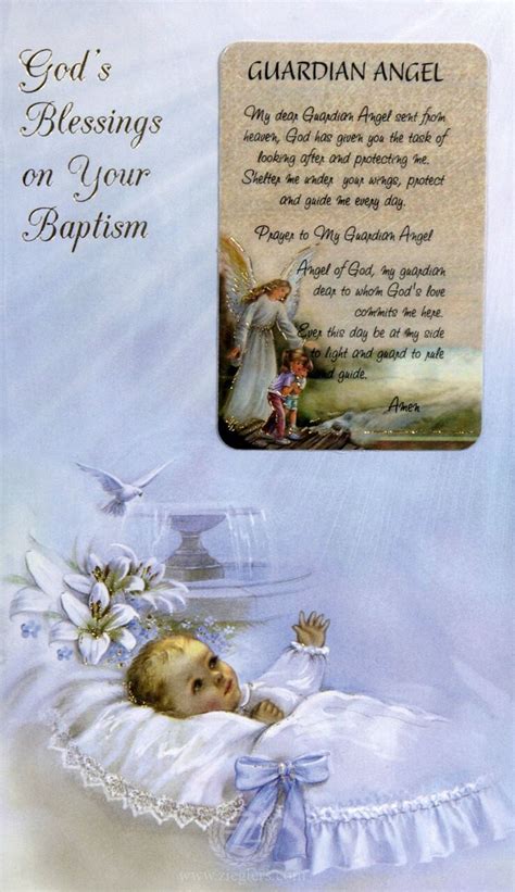 Baptism Greeting Card Boy Guardian Angel Prayer Card 113218 Fc