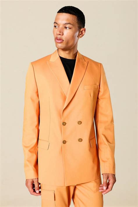tall oversized double breasted suit jacket boohoo