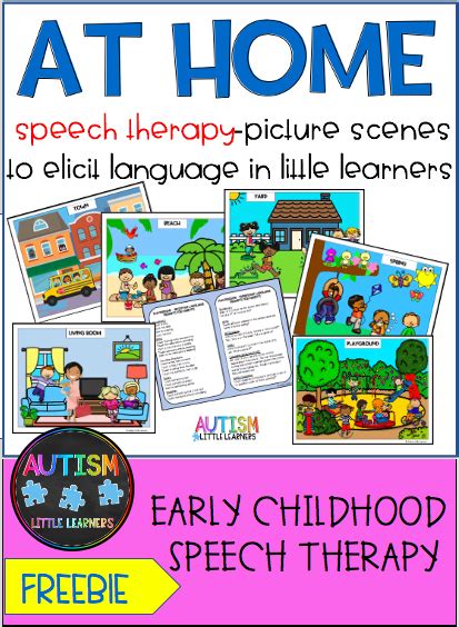 Distance Learning At Home Speech Therapy Picture Scenes For Little