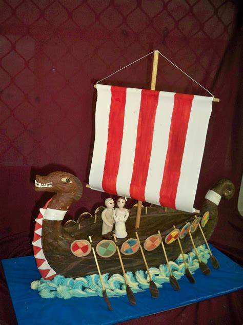Viking Dragon Boat Cake Viking Party Viking Birthday Dragon Party
