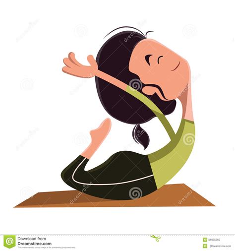 Woman Doing Yoga Illustration Cartoon Character Stock Illustration