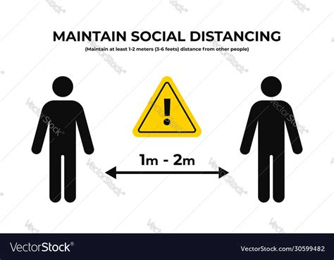 Maintain Social Distancing Keep Safe Distance In Vector Image