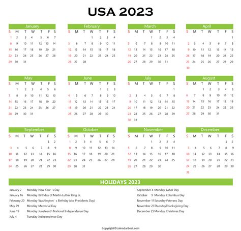 Us Calendar 2023 Best Printable Calendar