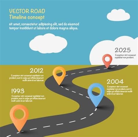 Road Map Infographic Template Vector 03 Free Download