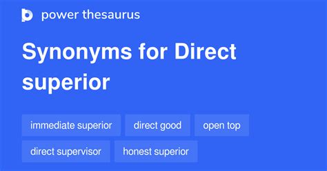 Direct Superior Synonyms 68 Words And Phrases For Direct Superior