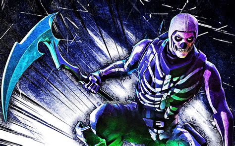1920x1080px 1080p Free Download Skull Trooper With Axe Grunge Art