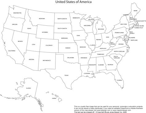 50 states map blank printable printable maps