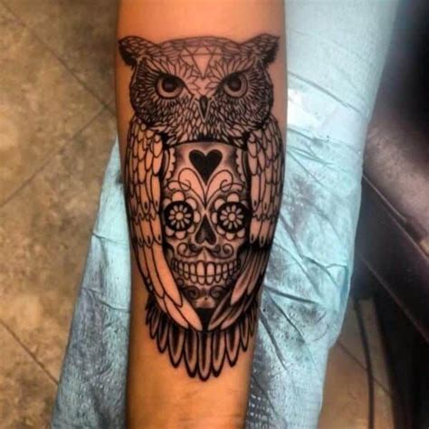 Owl Tattoos For Men Elbow Tattoos Sugar Skull Tattoos Forearm Tattoos