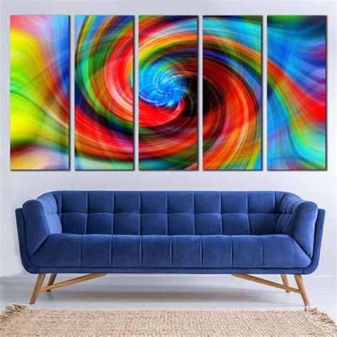 Modern Digital Canvas Print Abstract Graphic 5 Piece Canvas Wall Art