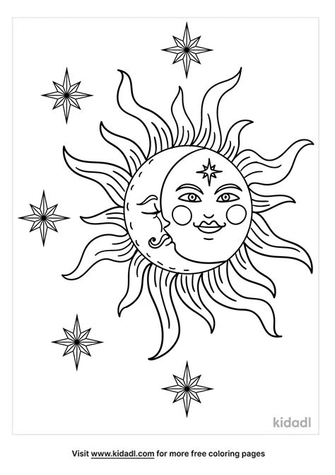 Sun And Moon Coloring Pages For Kids