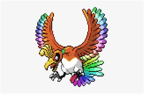 Ho Oh With Rainbow Wings Pokemon Ho Oh Pixel Art Free Transparent