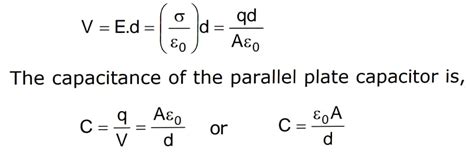 Capacitance Of A Capacitor Formula