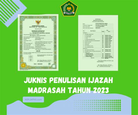 Juknis Penulisan Ijazah Madrasah Tahun Sk Dirjen Pendis Kemenag