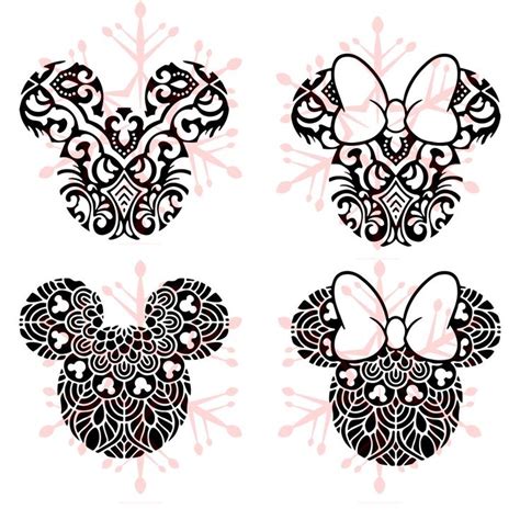Mickey mouse mandala SVG, DXF, EPS, PNG Instant Download in 2020