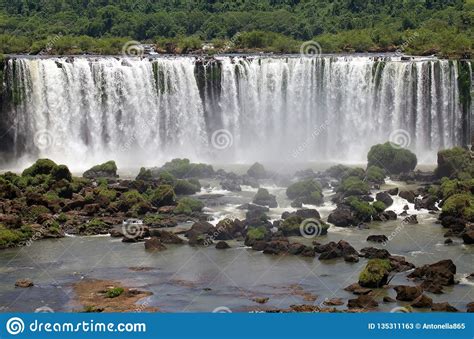 View Of A Section Of The Iguazu Falls From The Brazil