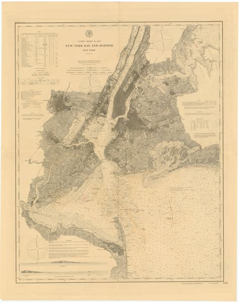 New York Bay And Harbor Map 1894 Hullspeed Designs