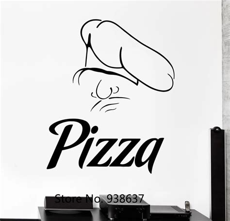 Pizzeria Chef Hat Wall Decals Vinyl Art Wall Stickers Home Decor Pizza