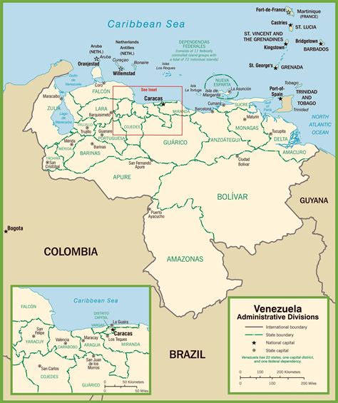Venezuela Political Map Map Of Venezuela Political South America