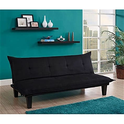 Futon Sofa Bed Charcoal Microfiber Click Clack Comfort Cozy Lounger