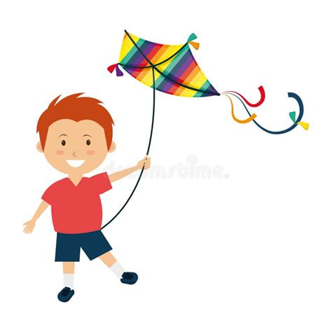 Colorful Kite Flying Stock Vector Illustration Of Childrens 81937111