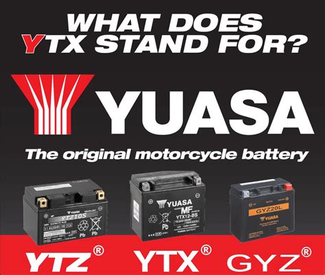 Yuasa Motorcycle Battery Size Chart