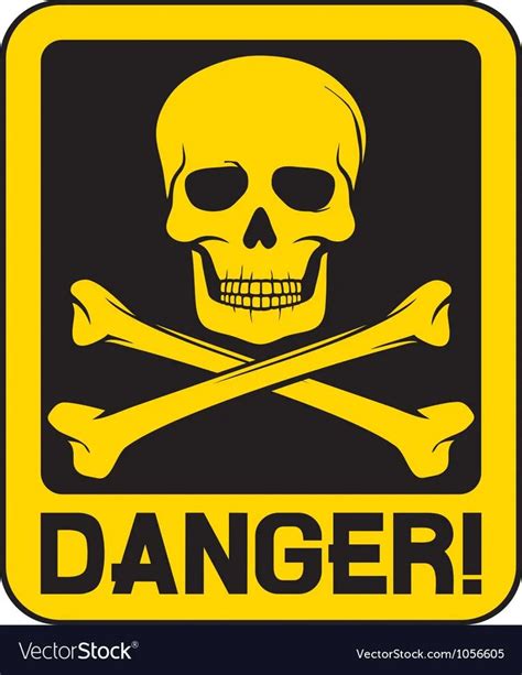 Skull Danger Sign Vector Image On Vectorstock Vector Background