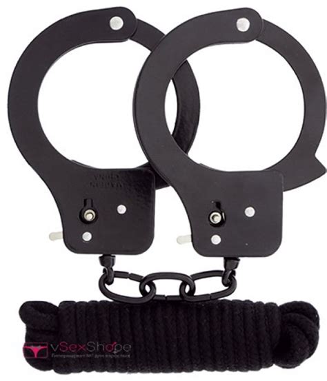 Bondx Metal Cuffs Love Rope Set Black